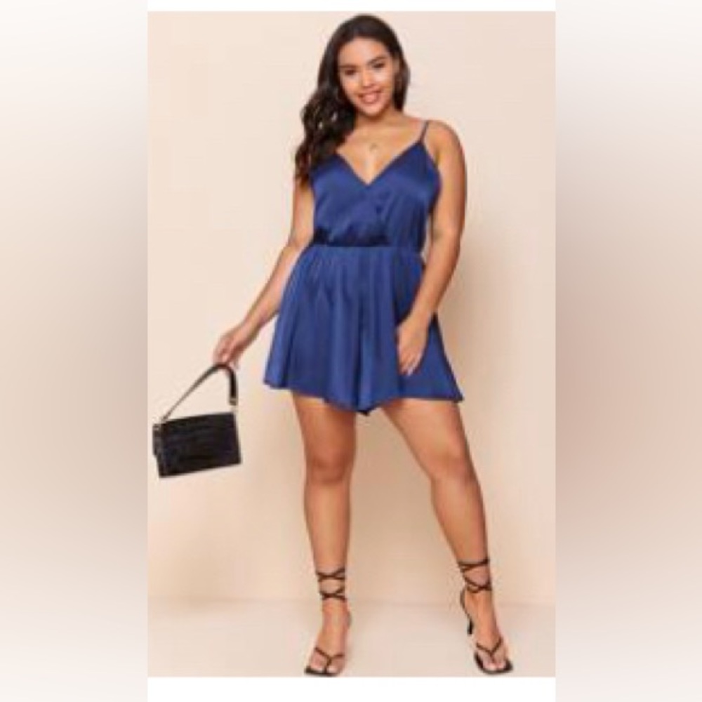 Women’s blue dress short romper